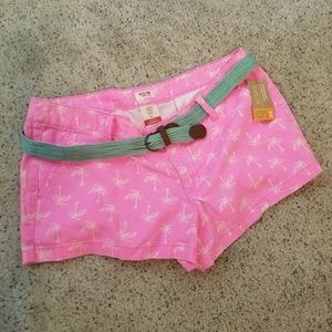 Final Price -Neon pink palm tree shorts